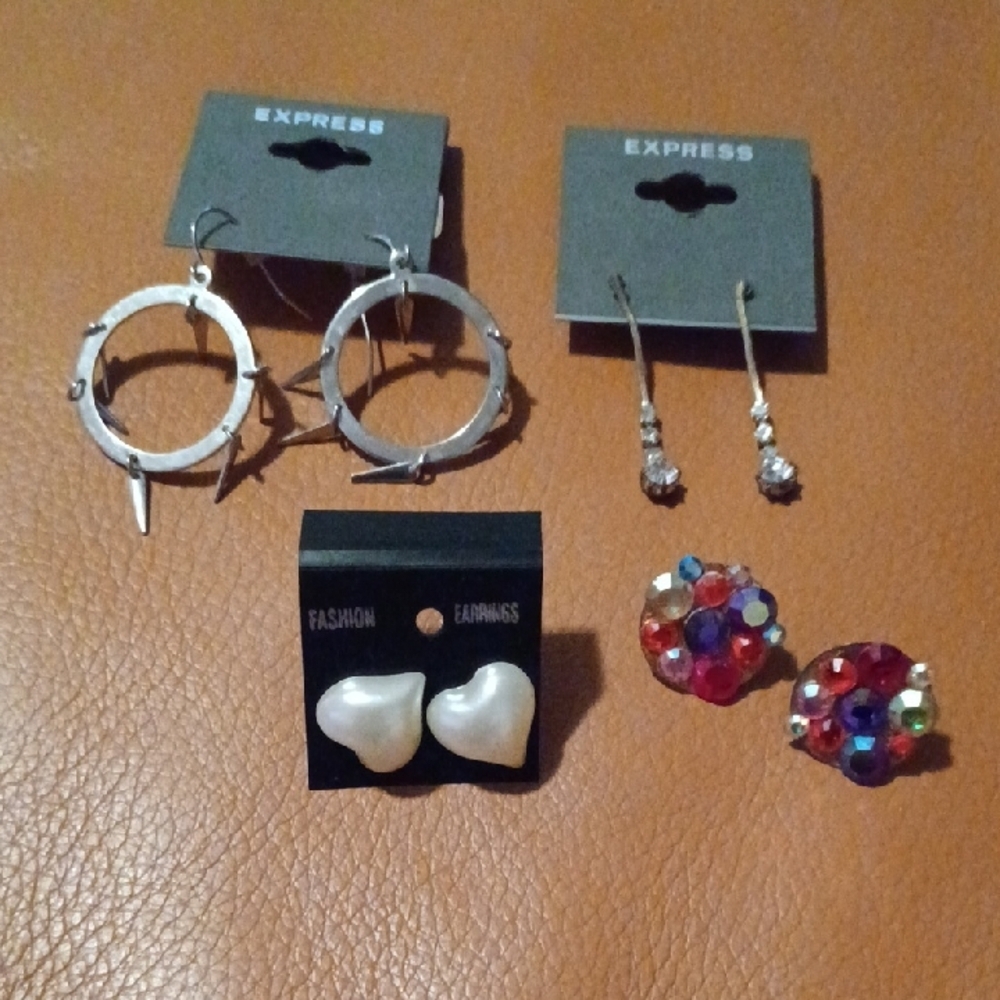 -- Faux Silver and Multicolor Earring Collection